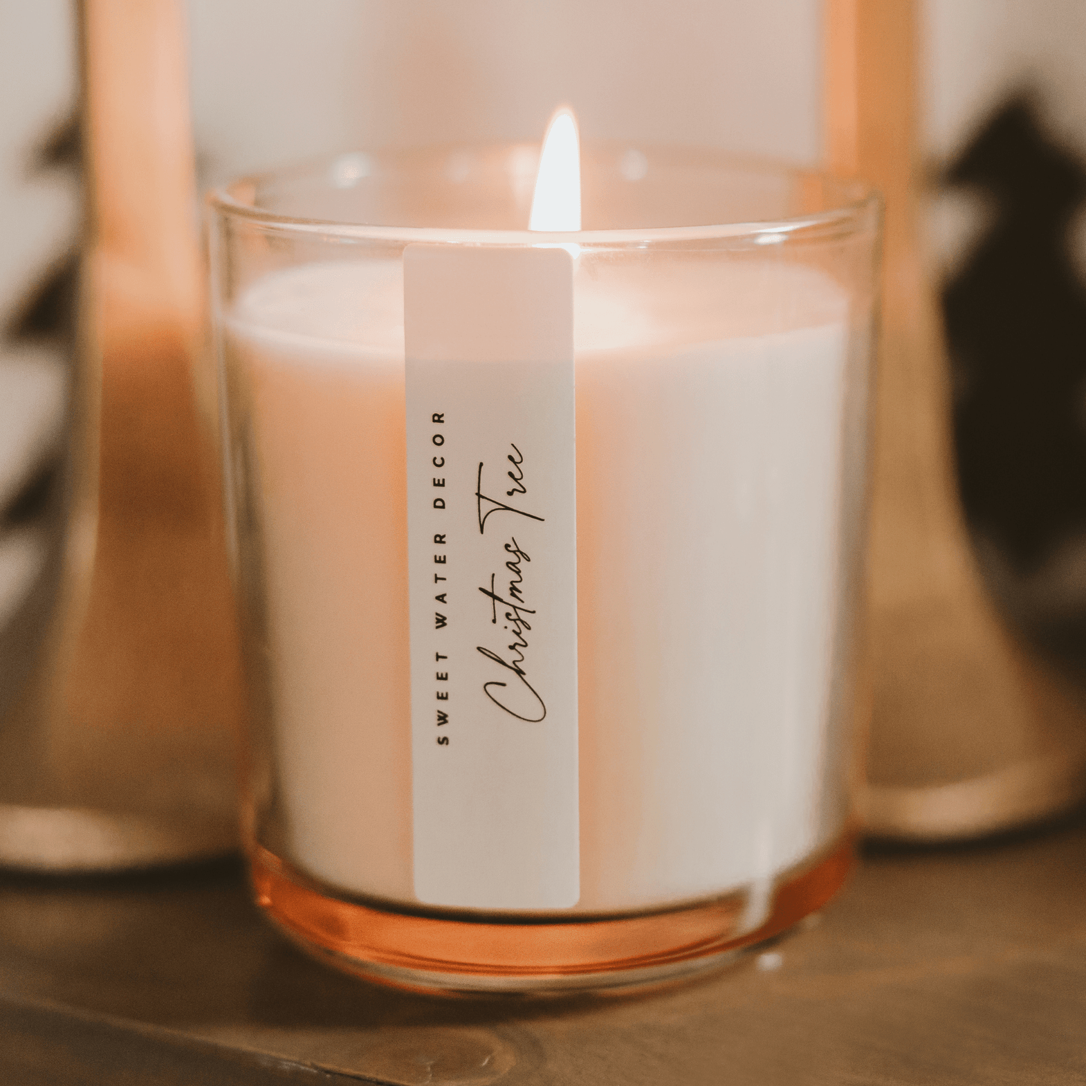 Christmas Tree Soy Candle - Tinted Glass Jar - 12 oz - SwagglyLife Home & Fashion